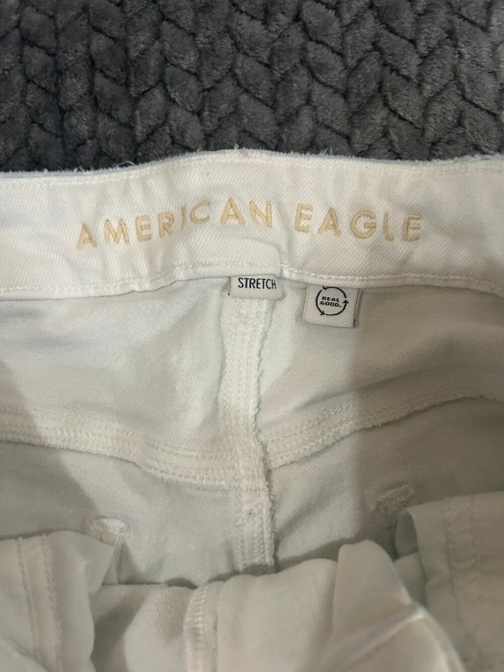 American Eagle White Jean Shorts Womens 8 Stretch Denim Festival Summer - Picture 4 of 5